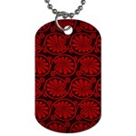 Red Floral Pattern Floral Greek Ornaments Dog Tag (Two Sides)