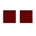 Red Floral Pattern Floral Greek Ornaments Cufflinks (Square)