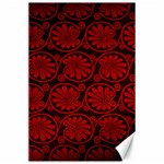 Red Floral Pattern Floral Greek Ornaments Canvas 24  x 36 