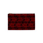 Red Floral Pattern Floral Greek Ornaments Cosmetic Bag (Small)
