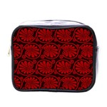 Red Floral Pattern Floral Greek Ornaments Mini Toiletries Bag (One Side)