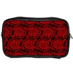 Red Floral Pattern Floral Greek Ornaments Toiletries Bag (Two Sides)