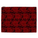 Red Floral Pattern Floral Greek Ornaments Cosmetic Bag (XXL)