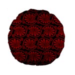 Red Floral Pattern Floral Greek Ornaments Standard 15  Premium Round Cushions