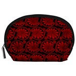 Red Floral Pattern Floral Greek Ornaments Accessory Pouch (Large)