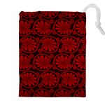 Red Floral Pattern Floral Greek Ornaments Drawstring Pouch (5XL)