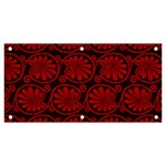 Red Floral Pattern Floral Greek Ornaments Banner and Sign 6  x 3 