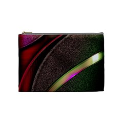 Circle Colorful Shine Line Pattern Geometric Cosmetic Bag (Medium) from UrbanLoad.com Front