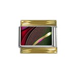 Texture Abstract Curve  Pattern Red Gold Trim Italian Charm (9mm)