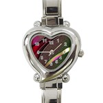 Texture Abstract Curve  Pattern Red Heart Italian Charm Watch