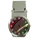 Texture Abstract Curve  Pattern Red Money Clip Watches
