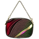 Texture Abstract Curve  Pattern Red Chain Purse (Two Sides)