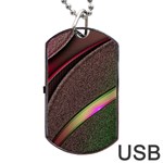 Texture Abstract Curve  Pattern Red Dog Tag USB Flash (Two Sides)