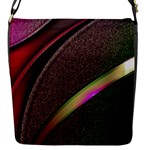 Texture Abstract Curve  Pattern Red Flap Closure Messenger Bag (S)