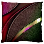 Texture Abstract Curve  Pattern Red Large Premium Plush Fleece Cushion Case (Two Sides)