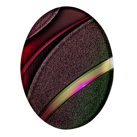Circle Colorful Shine Line Pattern Geometric Oval Glass Fridge Magnet (4 pack) from UrbanLoad.com Front