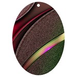 Texture Abstract Curve  Pattern Red UV Print Acrylic Ornament Oval