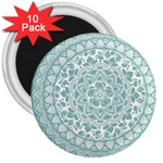 Round Ornament Texture 3  Magnets (10 pack) 