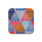 Texture With Triangles Rubber Square Coaster (4 pack)