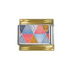 Texture With Triangles Gold Trim Italian Charm (9mm)