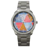 Texture With Triangles Sport Metal Watch
