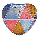 Texture With Triangles Heart Glass Fridge Magnet (4 pack)