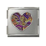 Violet Paisley Background, Paisley Patterns, Floral Patterns Mega Link Heart Italian Charm (18mm)