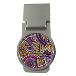 Violet Paisley Background, Paisley Patterns, Floral Patterns Money Clips (Round) 