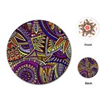 Violet Paisley Background, Paisley Patterns, Floral Patterns Playing Cards Single Design (Round)