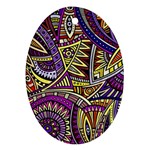 Violet Paisley Background, Paisley Patterns, Floral Patterns Oval Ornament (Two Sides)