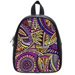 Violet Paisley Background, Paisley Patterns, Floral Patterns School Bag (Small)