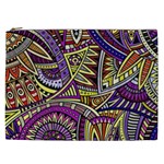 Violet Paisley Background, Paisley Patterns, Floral Patterns Cosmetic Bag (XXL)