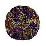 Violet Paisley Background, Paisley Patterns, Floral Patterns Standard 15  Premium Flano Round Cushions