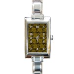 Yellow Floral Pattern Floral Greek Ornaments Rectangle Italian Charm Watch