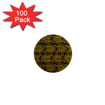 Yellow Floral Pattern Floral Greek Ornaments 1  Mini Magnets (100 pack) 