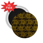 Yellow Floral Pattern Floral Greek Ornaments 2.25  Magnets (10 pack) 