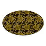 Yellow Floral Pattern Floral Greek Ornaments Oval Magnet