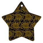 Yellow Floral Pattern Floral Greek Ornaments Star Ornament (Two Sides)