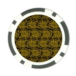 Yellow Floral Pattern Floral Greek Ornaments Poker Chip Card Guard (10 pack)