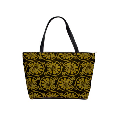 Yellow Floral Pattern Floral Greek Ornaments Classic Shoulder Handbag from UrbanLoad.com Front