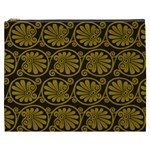 Yellow Floral Pattern Floral Greek Ornaments Cosmetic Bag (XXXL)