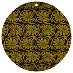 Yellow Floral Pattern Floral Greek Ornaments UV Print Acrylic Ornament Round