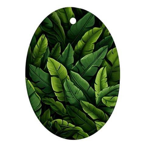 Green leaves Ornament (Oval) from UrbanLoad.com Front