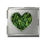 Green leaves Mega Link Heart Italian Charm (18mm)