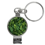 Green leaves Nail Clippers Key Chain