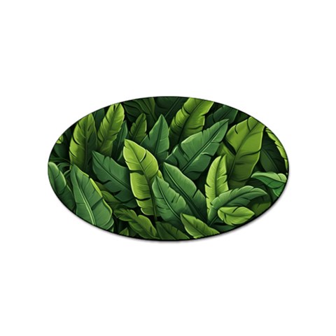 Green leaves Sticker Oval (10 pack) from UrbanLoad.com Front