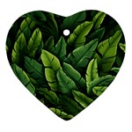Green leaves Heart Ornament (Two Sides)