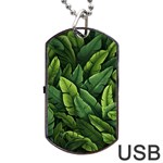 Green leaves Dog Tag USB Flash (One Side)
