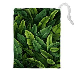 Green leaves Drawstring Pouch (5XL) from UrbanLoad.com Front
