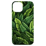 Green leaves iPhone 14 Black UV Print Case